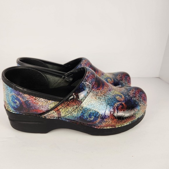 Dansko Professional Patent Women's Multicolor Casual Preppy Clogs Size 38 (8) - Picture 4 of 9